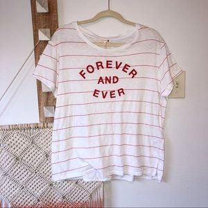 New Sundry Forever and Ever White Stripe Top